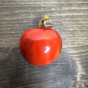Vintage HAR Red Apple Brooch Pin Enamel Over‎ Metal Hargo Rhinestones Signed